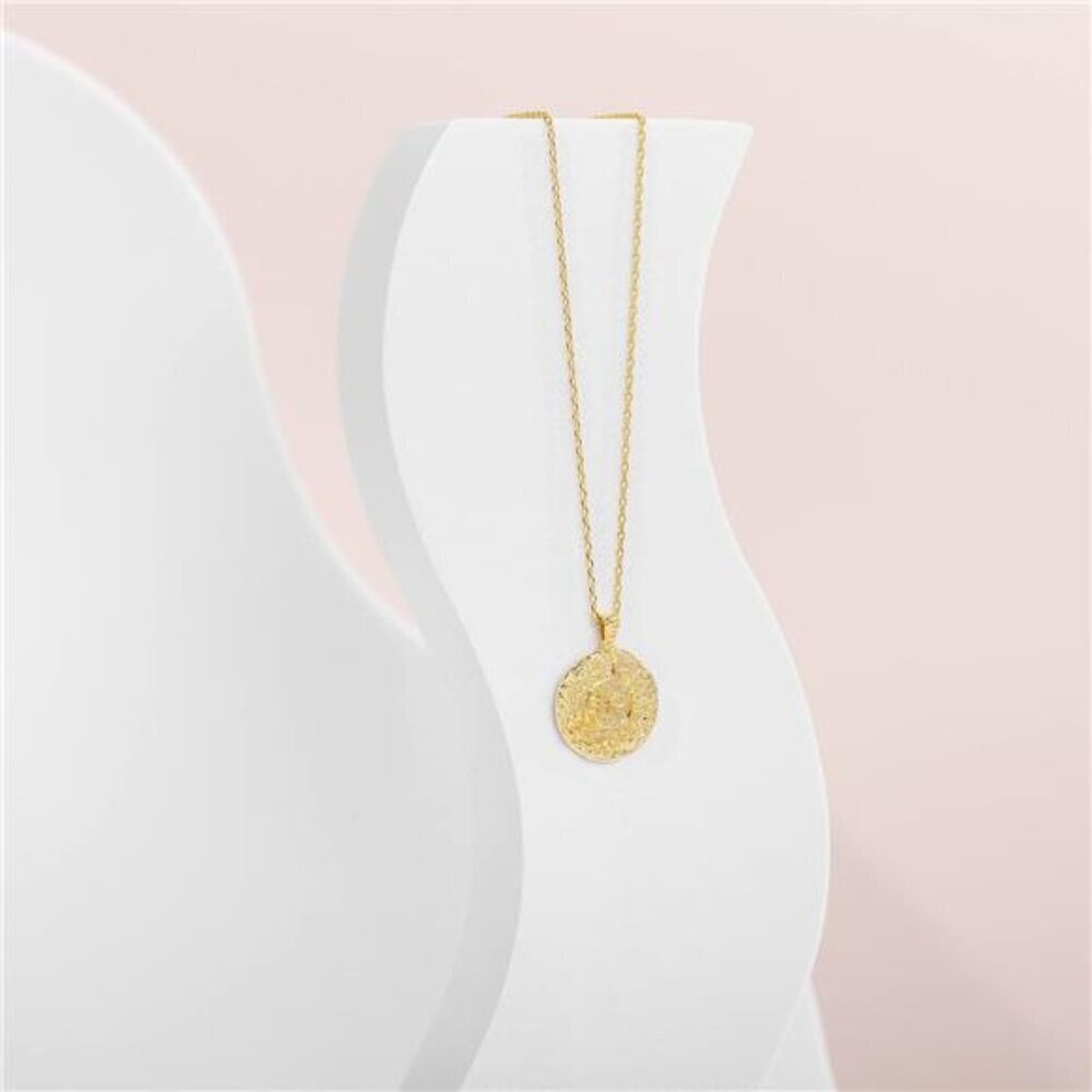 PAVOI 14K Gold Plated Engraved Coin Pendant Necklaces for Women | Byzantine - Picture 6 of 7